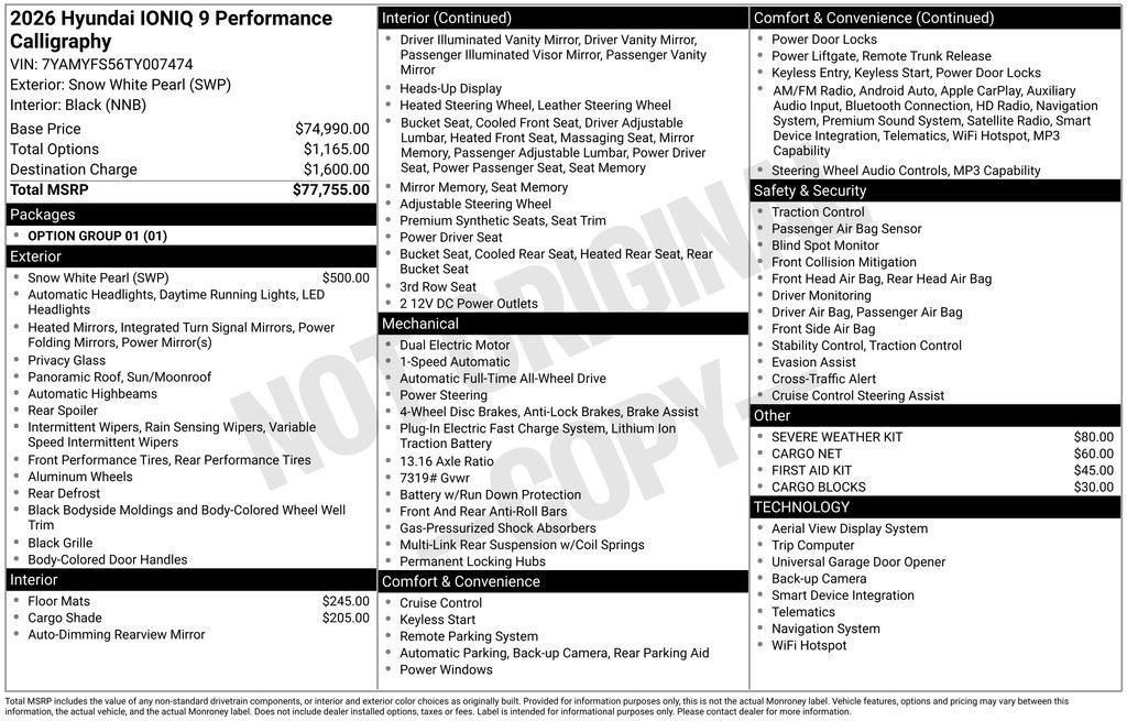 Used 2026 White Hyundai Performance Calligraphy image 2