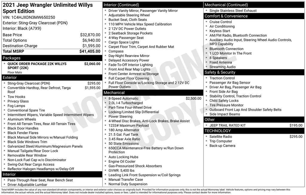 Used 2021 Gray Jeep Unlimited Willys image 17