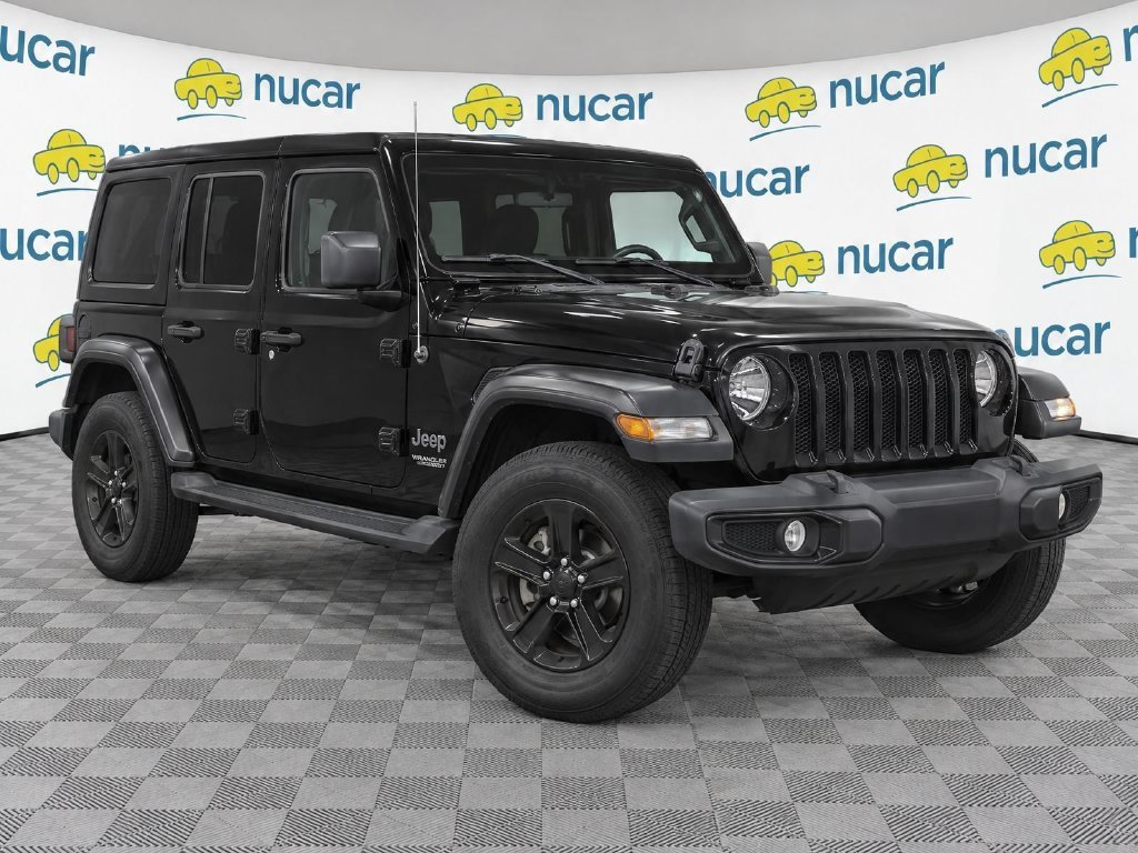 Used 2020 Black Jeep Unlimited Sahara Altitude image 1
