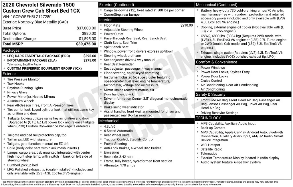 Certified Used 2020 Blue Chevrolet Custom image 14