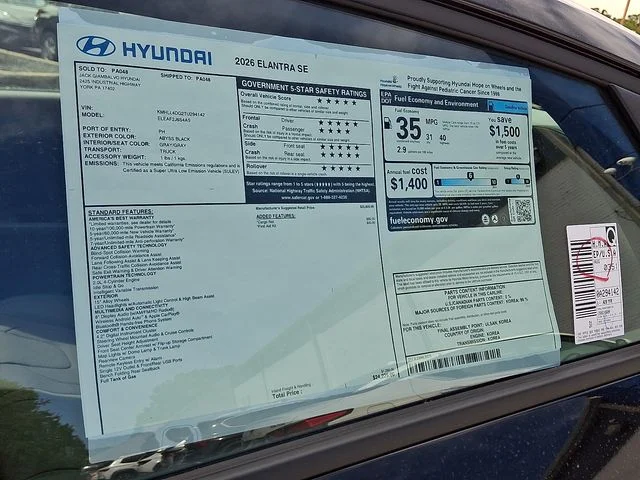 New 2026 Black Hyundai SE image 16
