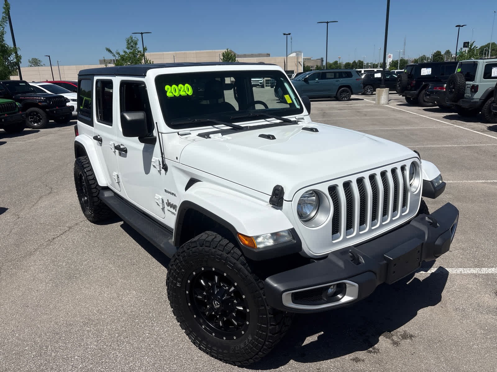 Used 2020 Jeep Wrangler Unlimited Sahara with VIN 1C4HJXEN9LW151384 for sale in Kansas City
