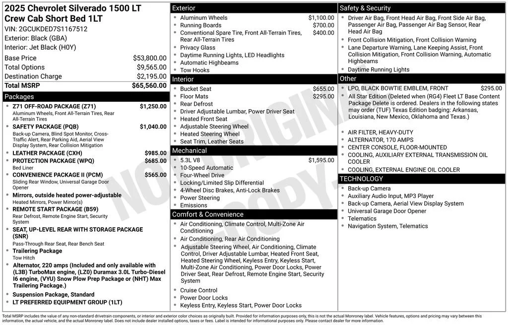 New 2025 Black Chevrolet LT image 8