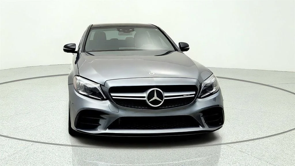 Used 2020 Selenite Grey Metallic Mercedes-Benz AMG® C 43 4MATIC Sedan w/ Perf. Exhaust, Pano Roof & Carbon Trim image 2