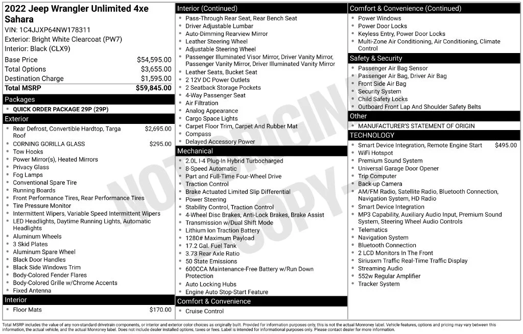 Certified Used 2022 Bright White Clearcoat Jeep Unlimited Sahara 4xe image 6