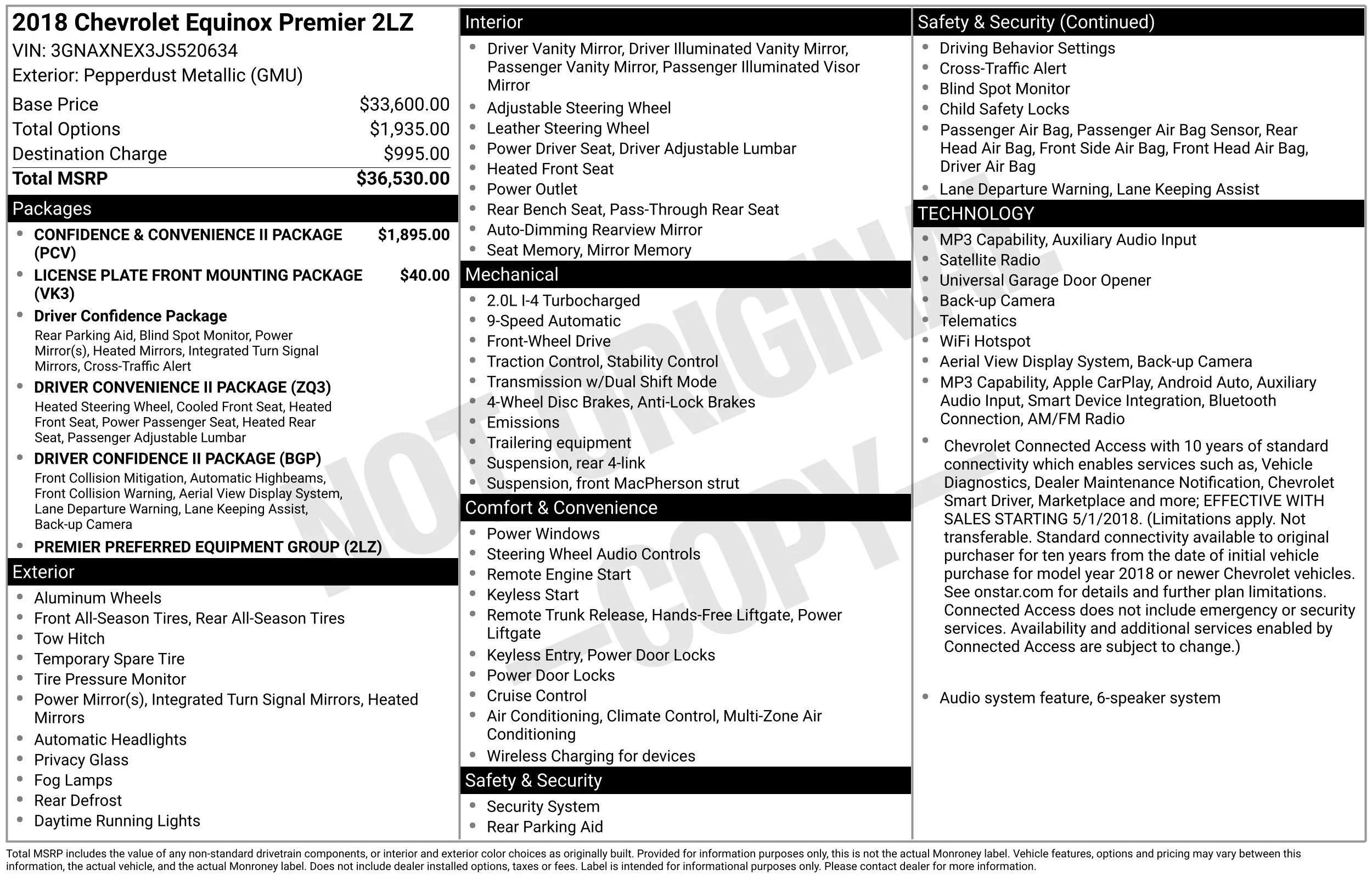 Used 2018 PEPPERDUST METALLIC Chevrolet Premier image 16
