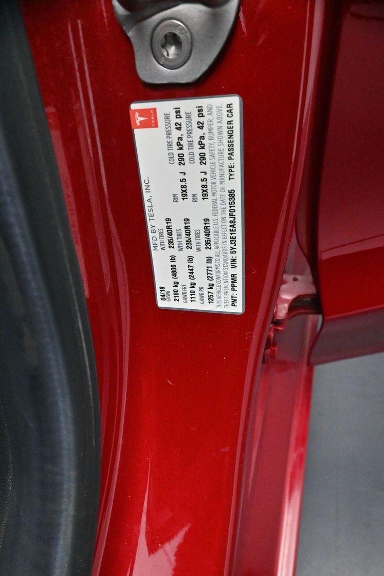 Used 2018 Red Multi-Coat Tesla Long Range Battery image 30