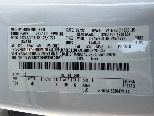 Used 2022 Oxford White Ford Lariat image 44