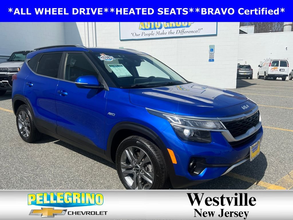 Blue 2023 Kia Seltos S AWD SUV / Crossover All-Wheel Drive Continuously Variable Transmission
