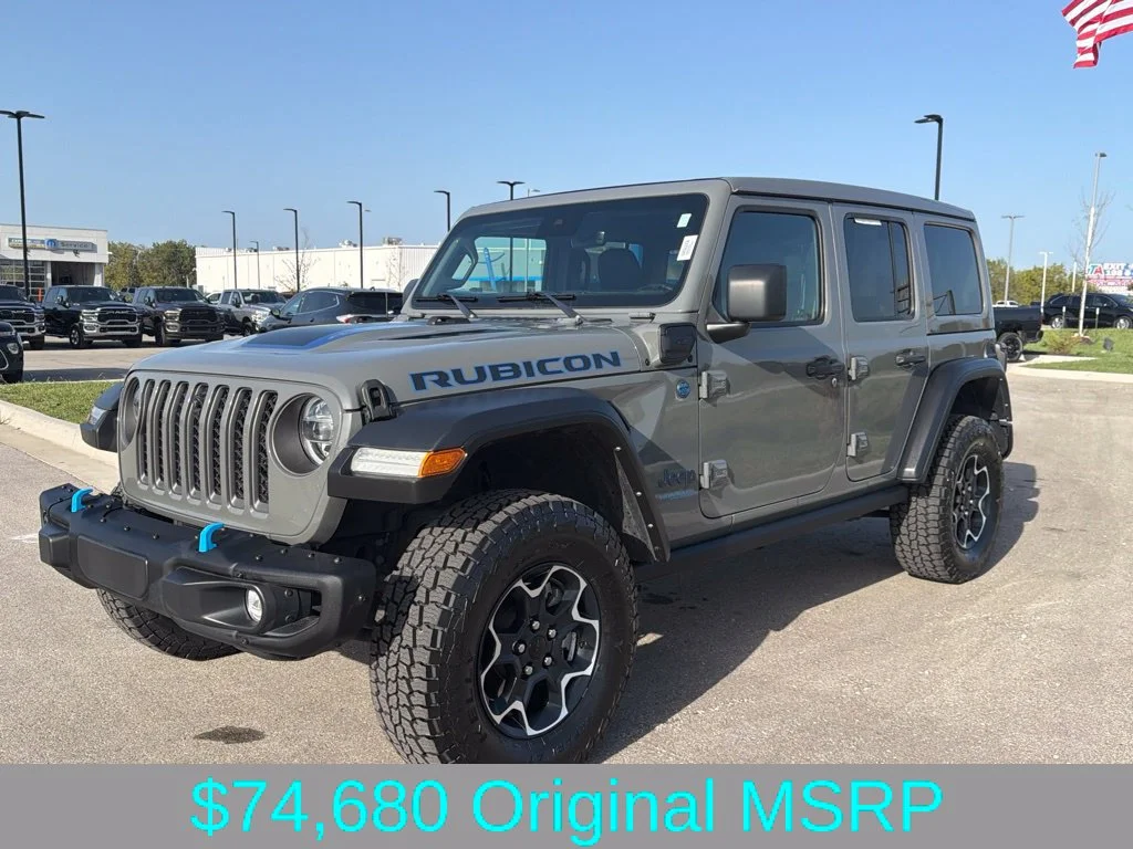 Used 2022 Gray Jeep Unlimited Rubicon 4xe image 1