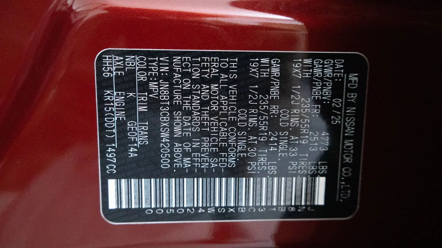 Certified Used 2025 Red Nissan SL Intelligent AWD image 24