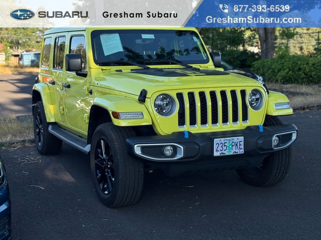 Used 2022 High Velocity Clearcoat Jeep Unlimited Sahara 4xe image 1