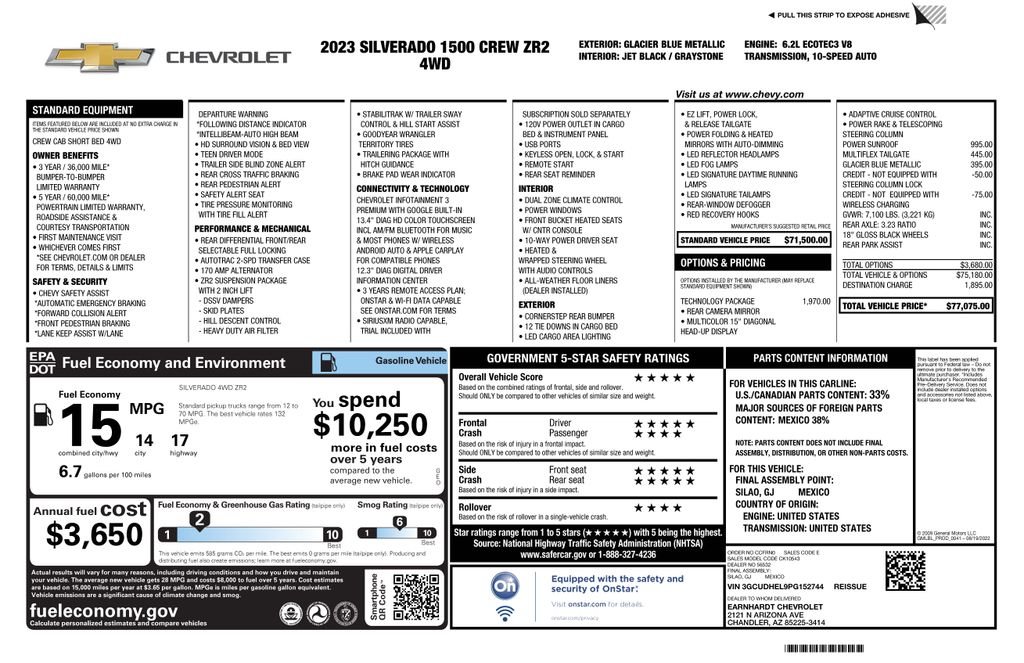 Used 2023 Glacier Blue Metallic Chevrolet ZR2 image 3