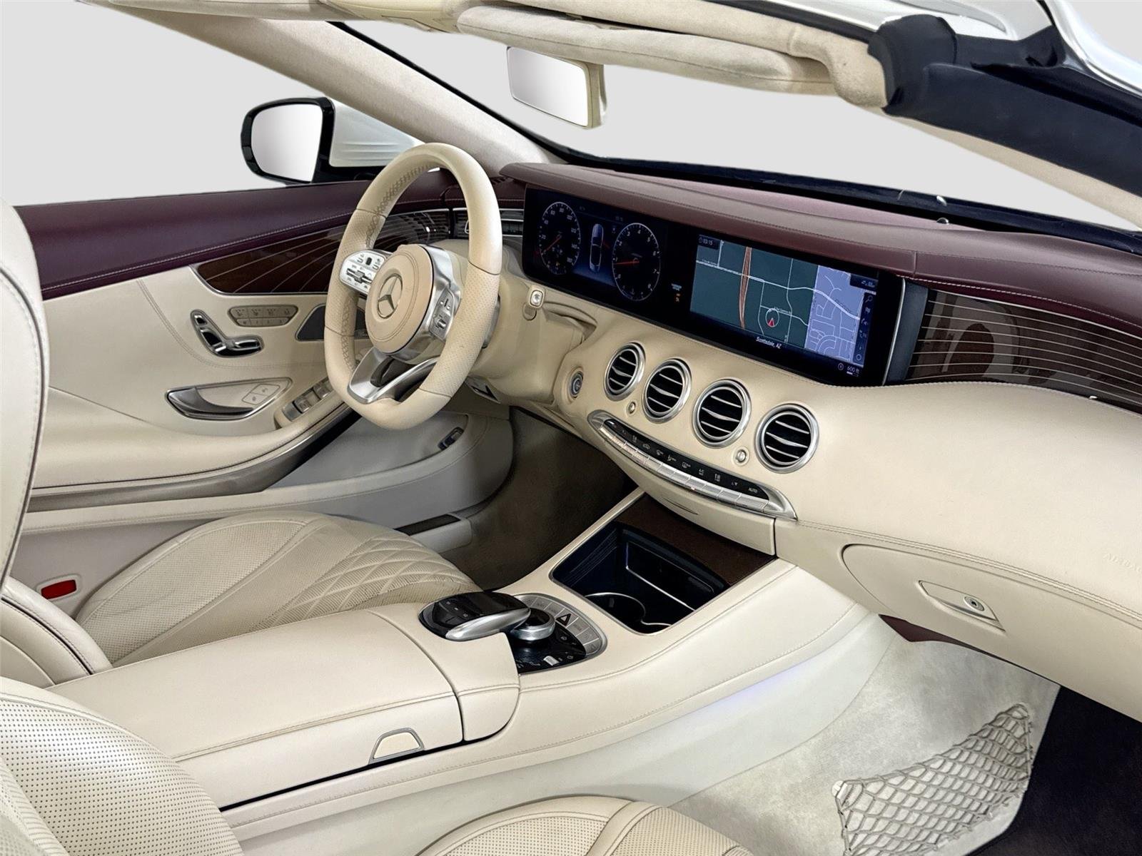 Used 2019 designo Cashmere White Magno (Matte Finish) Mercedes-Benz S 560 Cabriolet | AMG® Line | Premium Pkg | Driver Assist Pkg image 30