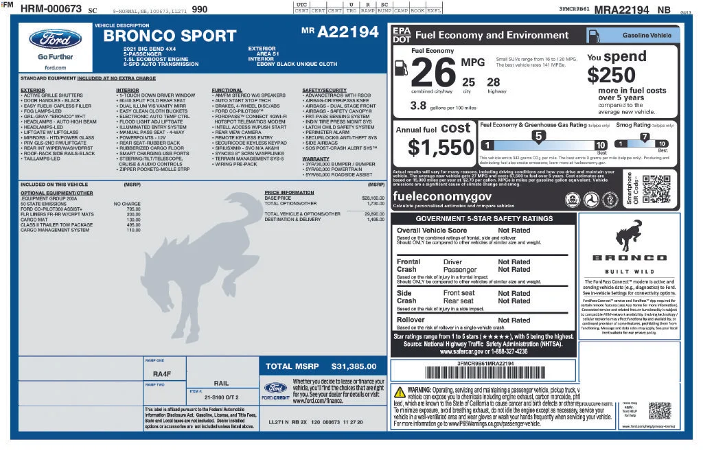 Used 2021 Blue Ford Big Bend image 53