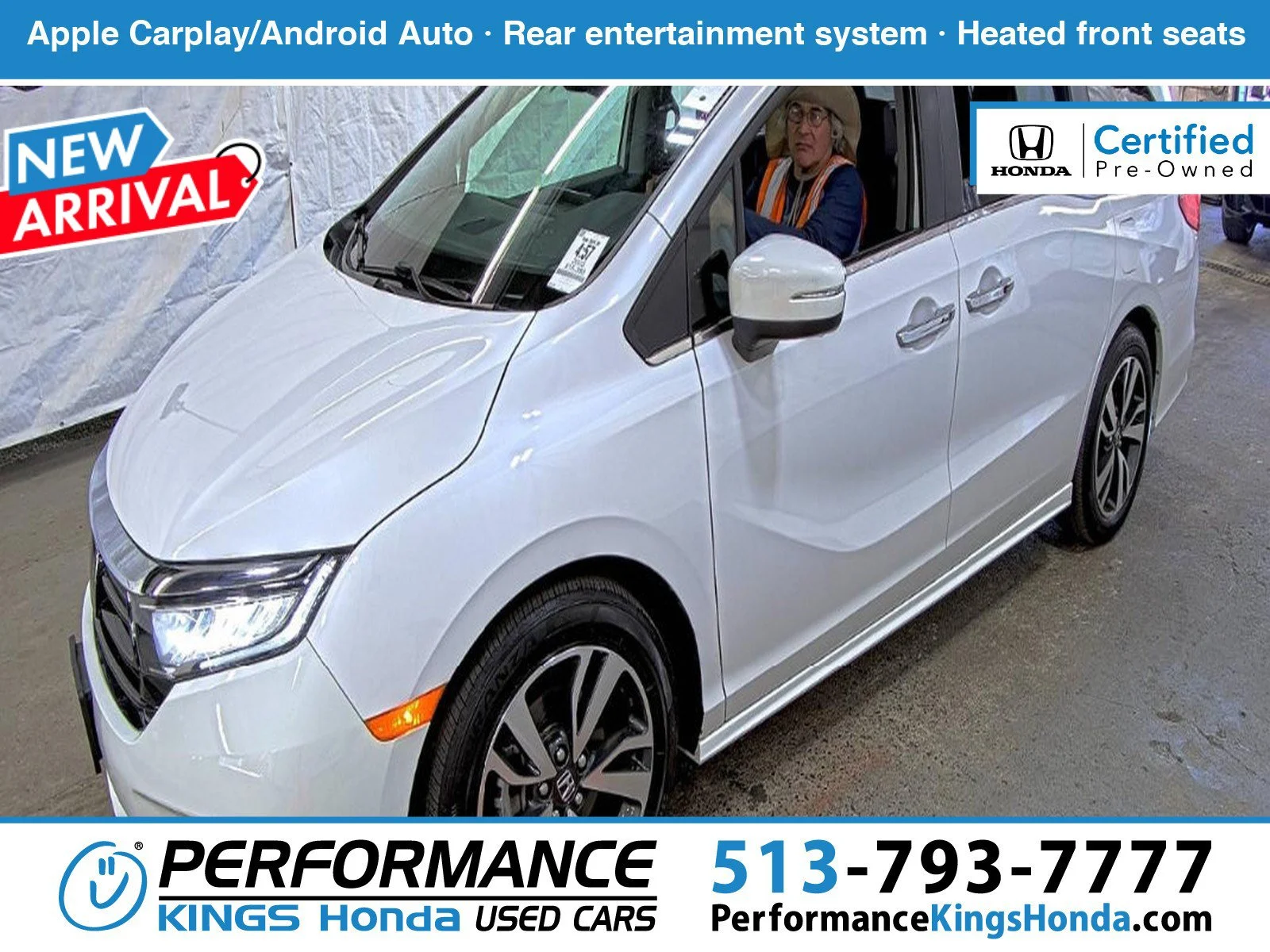 Certified Used 2023 Platinum White Pearl Honda Touring image 1