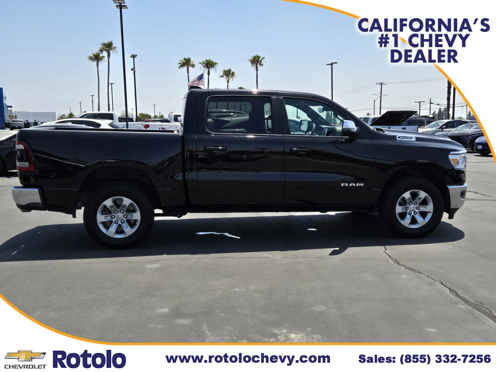 Used 2024 Diamond Black Crystal Pearlcoat Ram Laramie image 8