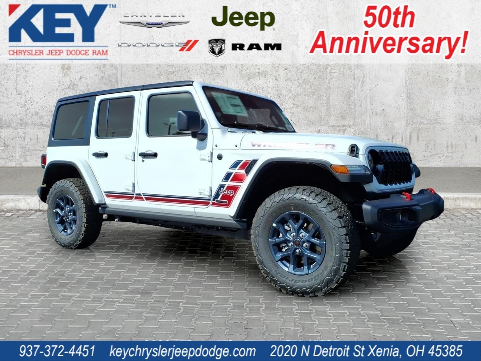New 2026 Bright White Clear-Coat Exterior Paint Jeep 4-Door Sport image 1