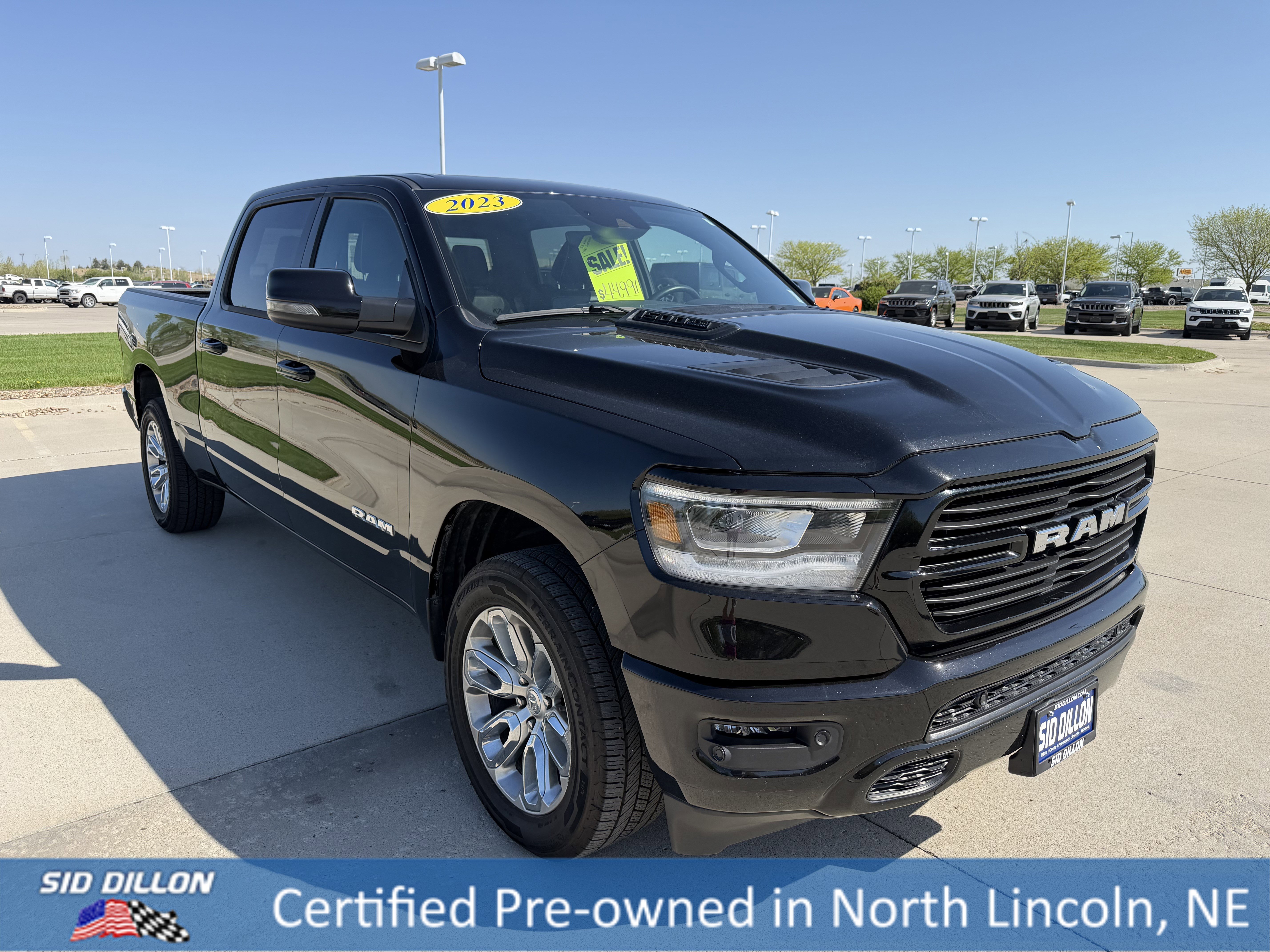 Used 2023 Diamond Black Crystal Pearlcoat Ram Laramie image 6