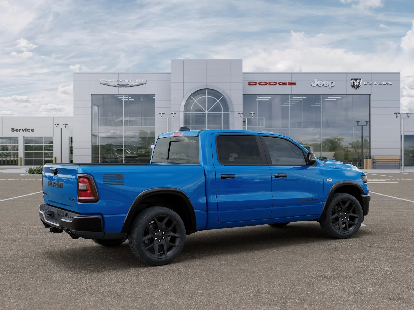 New 2026 Hydro Blue Pearl-Coat Exterior Paint RAM Laramie image 4