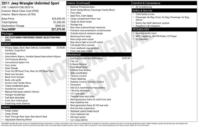 Used 2011 Black Jeep Unlimited Sport image 4