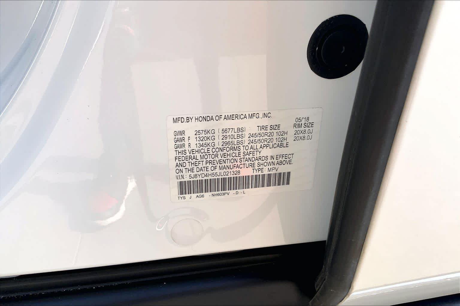 Used 2018 White Diamond Pearl Acura w/Technology Pkg image 34