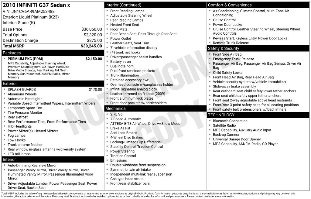 Used 2010 Silver INFINITI X image 5