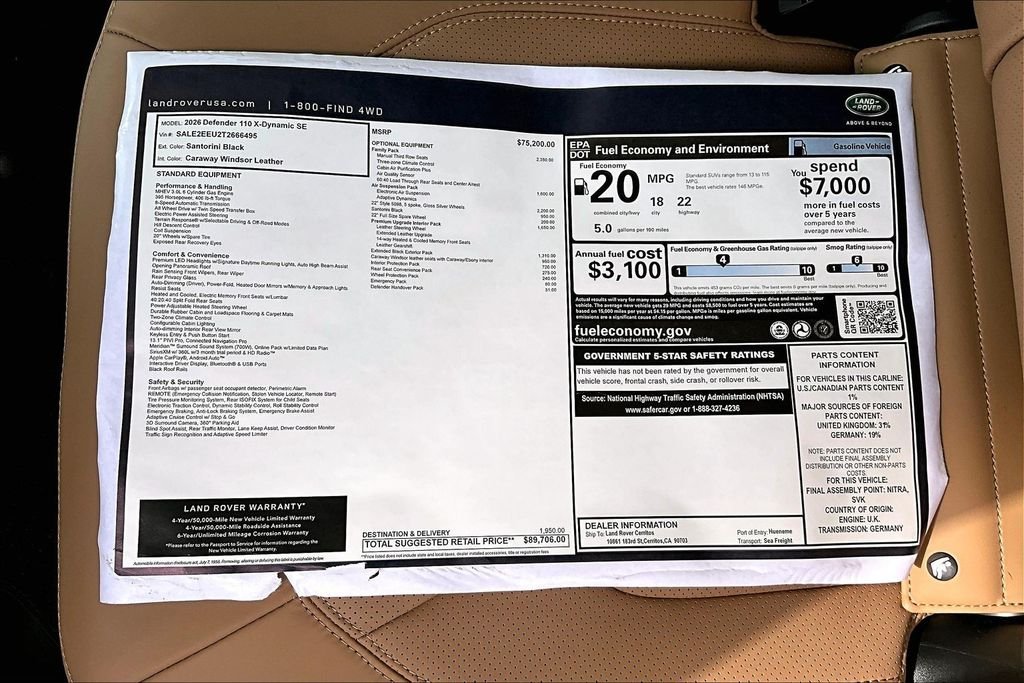 New 2026 SANTORINI BLACK Land Rover X-Dynamic SE image 15