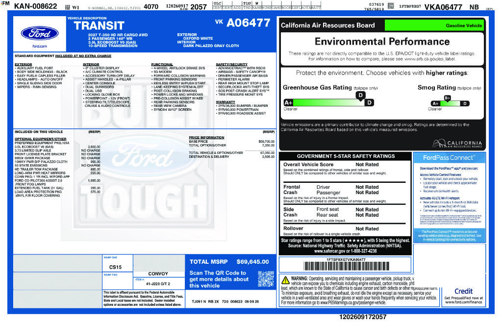 2027 Ford Transit Van Base