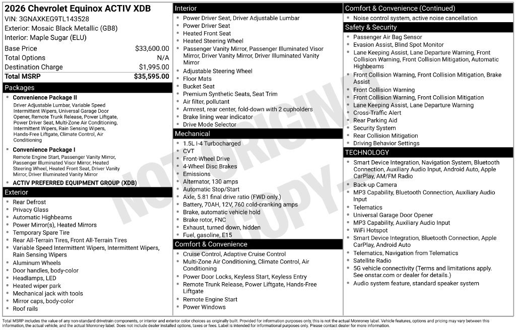 Used 2026 Black Chevrolet ACTIV image 27