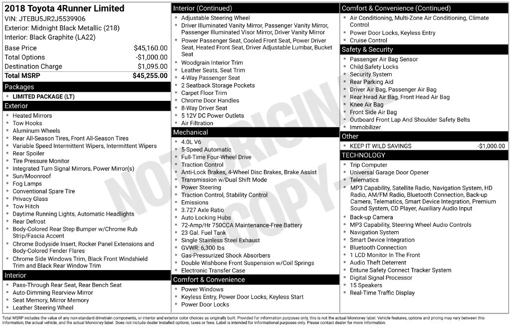 Used 2018 Midnight Black Metallic Toyota Limited image 41