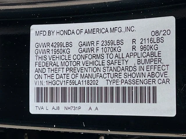 Used 2020 Black Honda EX-L image 29