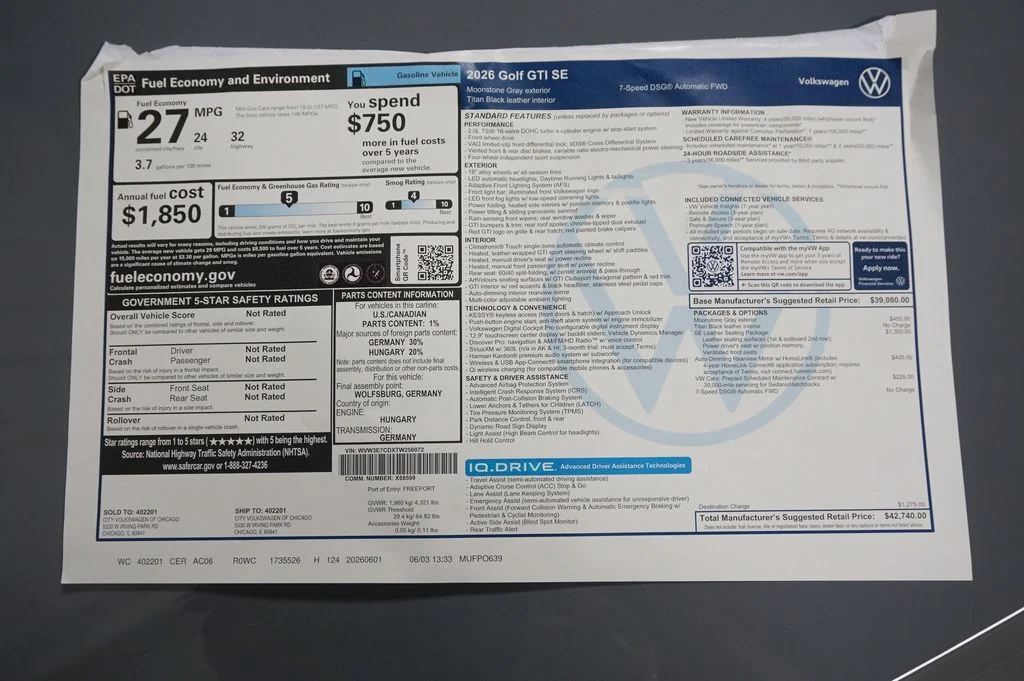 New 2026 Moonstone Gray Volkswagen SE image 39