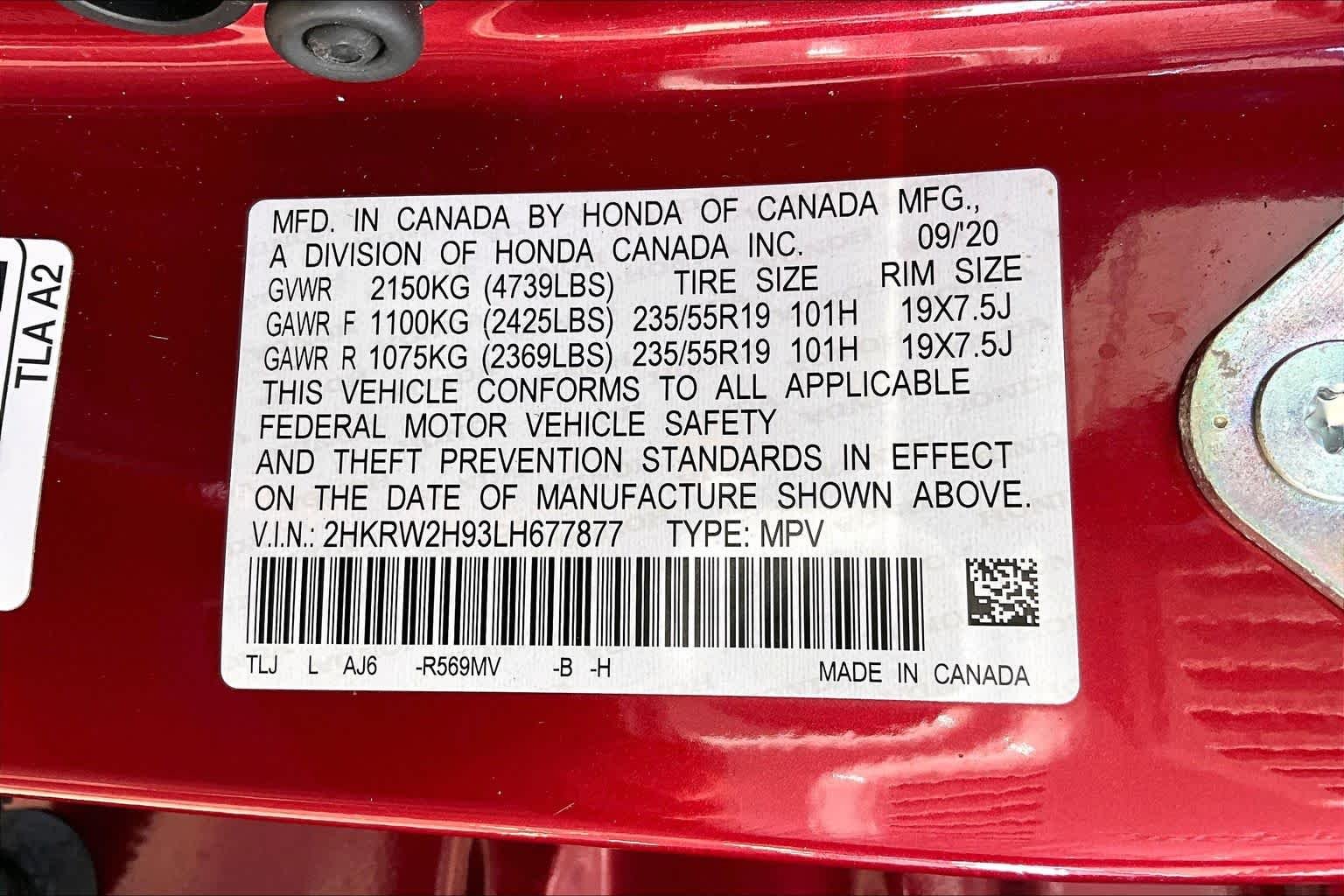 Used 2020 Radiant Red Metallic Honda Touring image 35