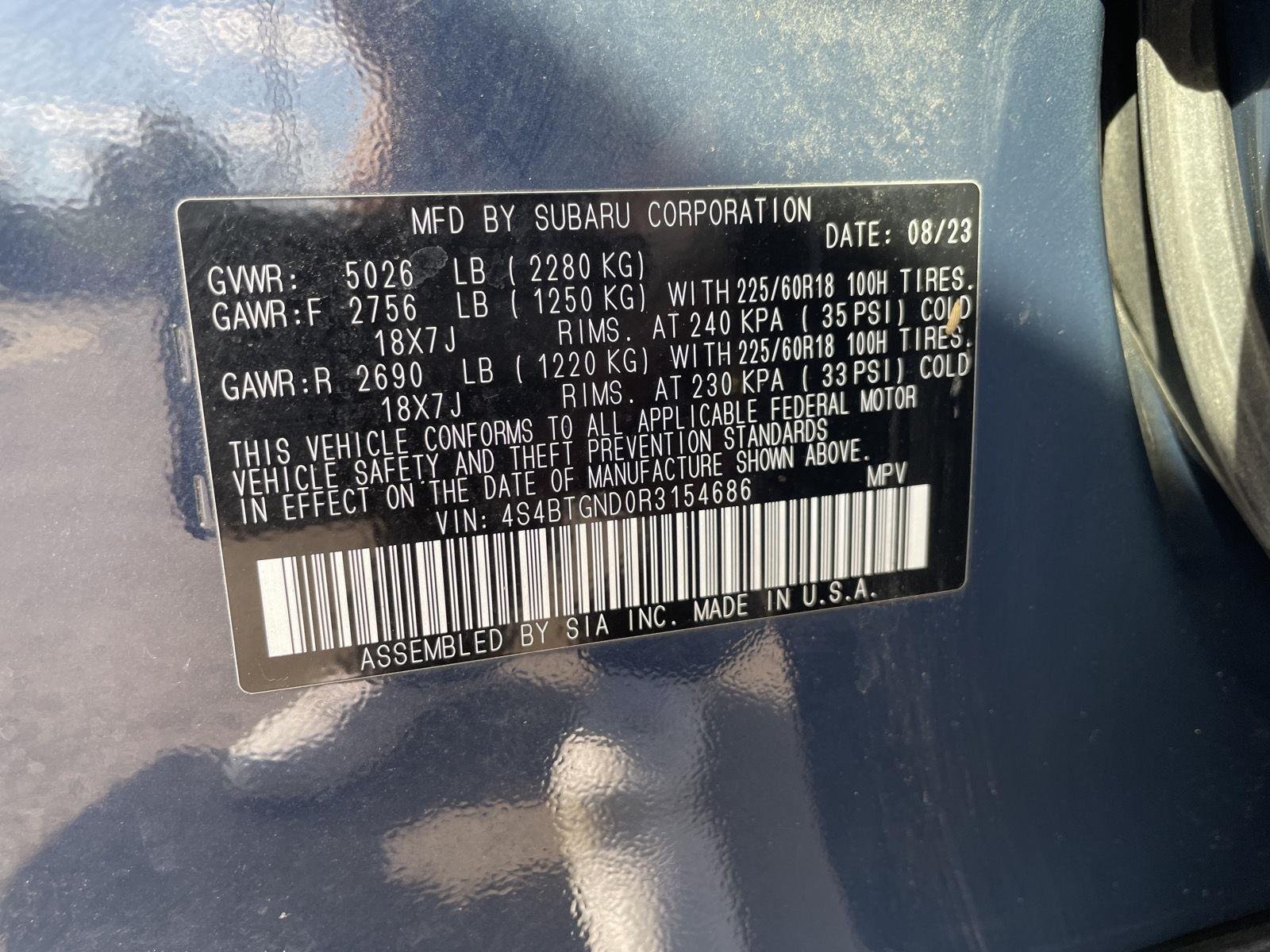 Certified Used 2024 Cosmic Blue Pearl Subaru Limited XT image 27