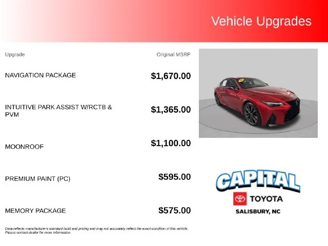 Used 2023 Red Lexus 350 F SPORT image 2