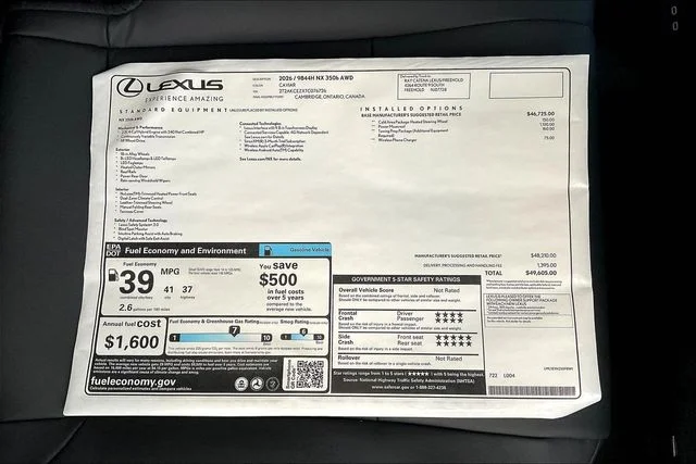 New 2026 Black Lexus 350h Base image 14