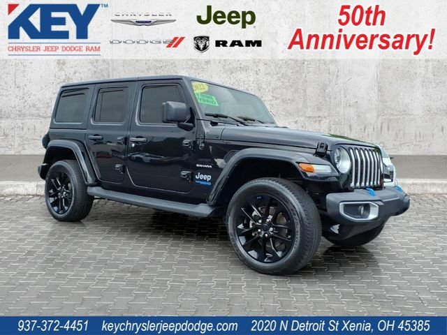 Certified Used 2022 Black Clearcoat Jeep Unlimited Sahara 4xe image 1