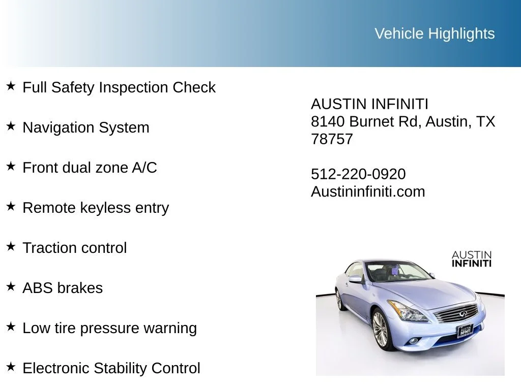 Used 2013 Blue INFINITI Sport image 9