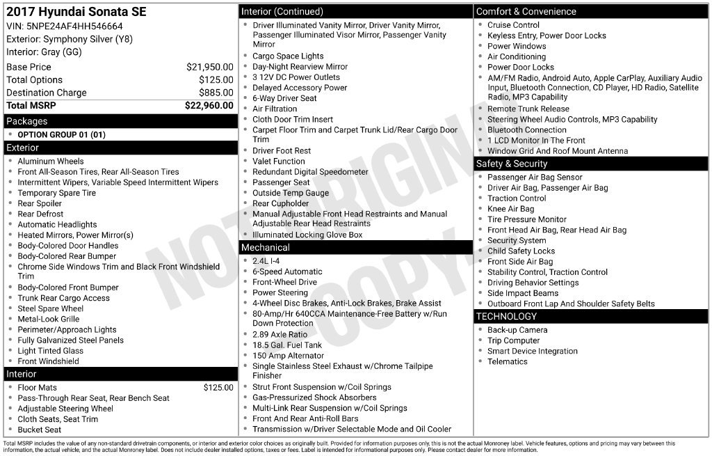 Used 2017 Silver Hyundai SE image 6