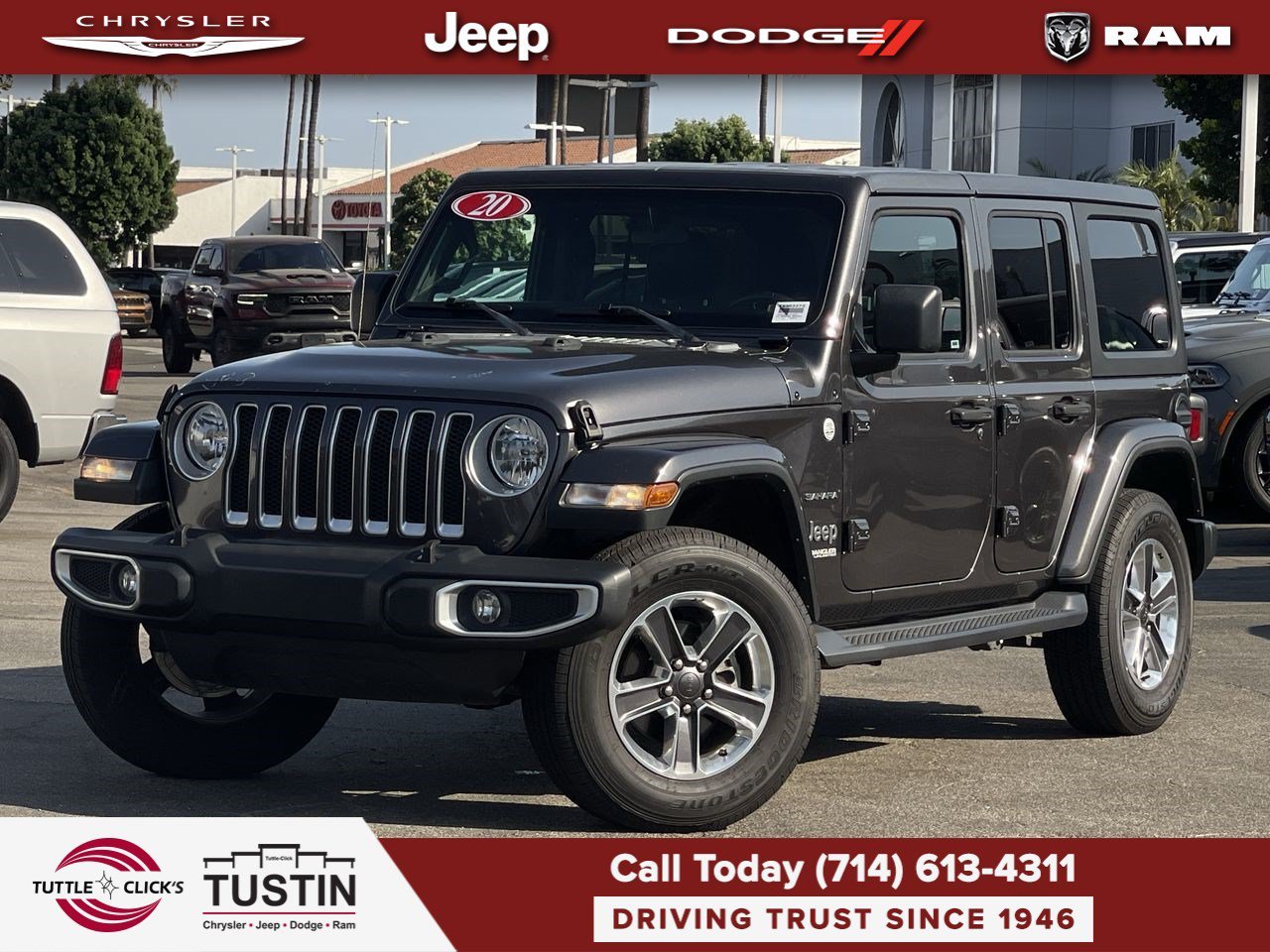 Used 2020 Granite Crystal Metallic Clearcoat Jeep Sahara image 1