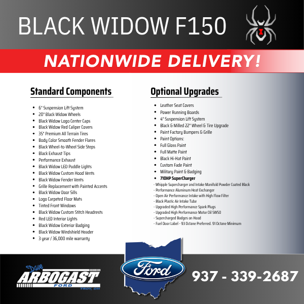 New 2026 White Ford XLT Black Widow Lifted Truck image 3