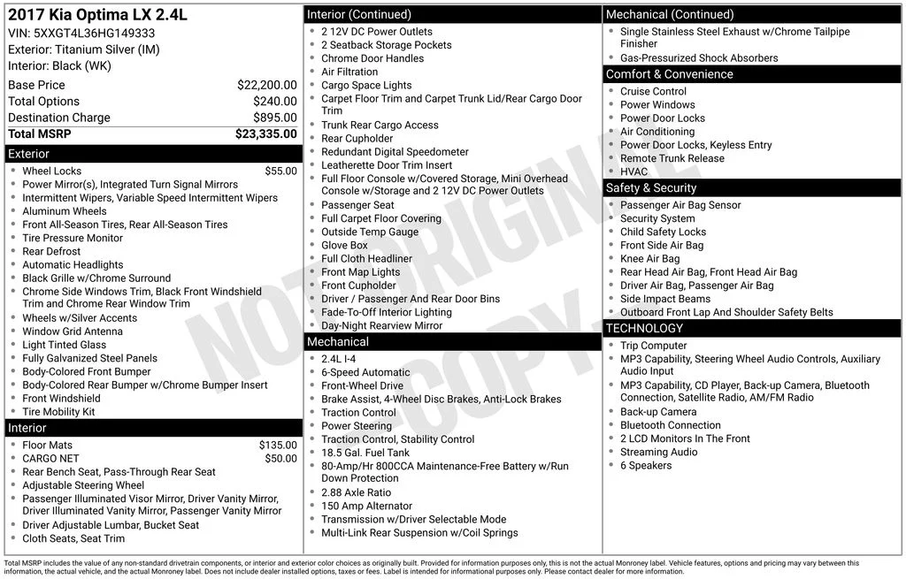 Used 2017 Silver Kia LX image 7