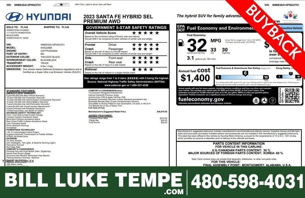 2023 Hyundai Santa Fe SEL Premium HEV