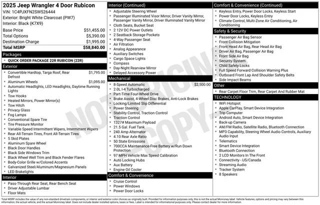 Used 2025 Bright White Clearcoat Jeep Rubicon image 30