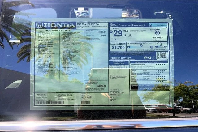 New 2026 Crystal Black Pearl Honda AWD EX-L image 14