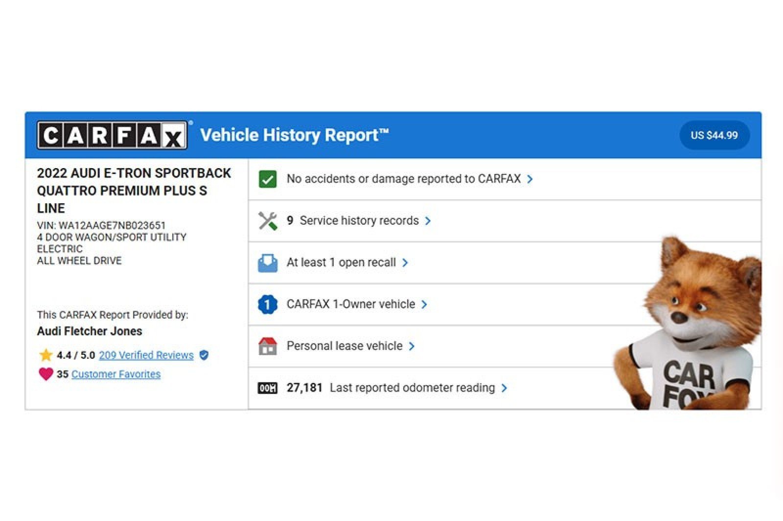 Used 2022 Audi e-tron Sportback Premium Plus with VIN WA12AAGE7NB023651 for sale in Costa Mesa, CA