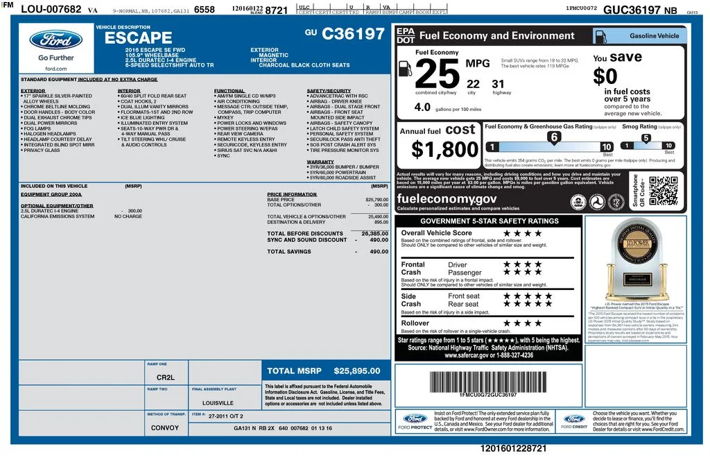 Used 2016 Gray Ford SE image 2