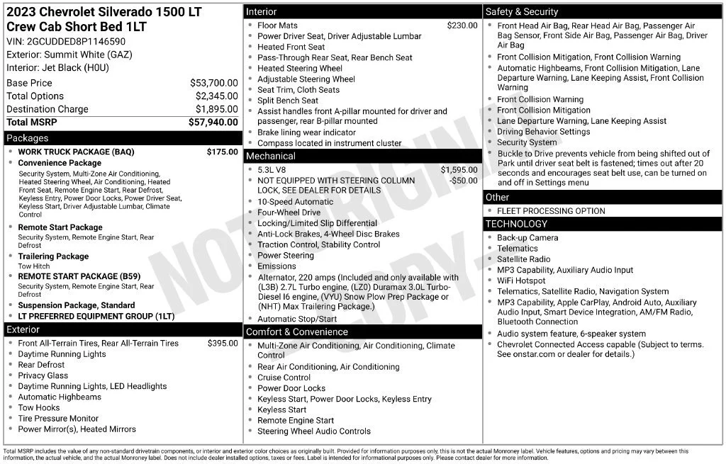 Used 2023 SUMMIT WHITE Chevrolet LT image 37