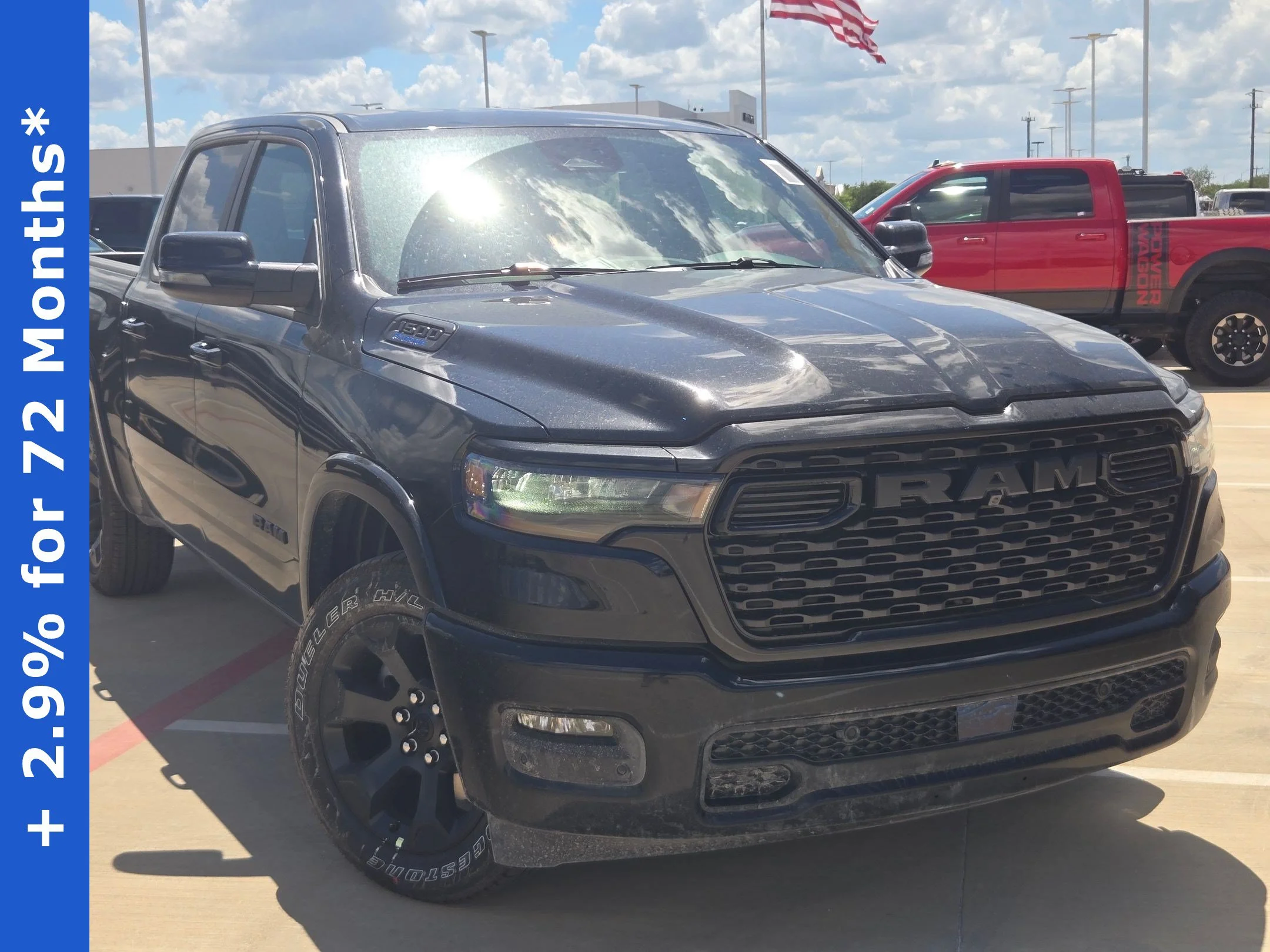 New 2026 Diamond Black Crystal Pearl-Coat Exterior Paint RAM Big Horn/Lone Star image 1